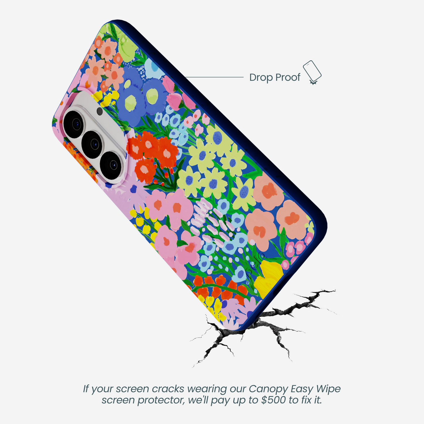 Electric Blue Painted Garden Samsung Galaxy S26 Case