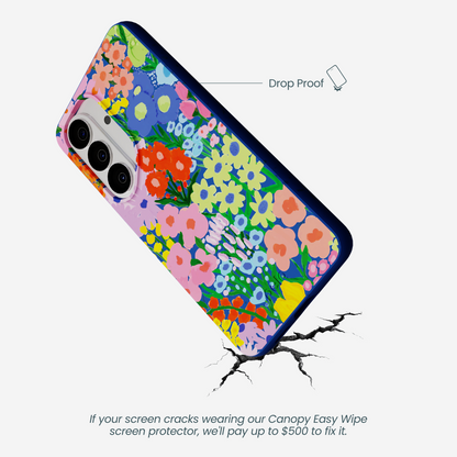 Electric Blue Painted Garden Samsung Galaxy S26 Case