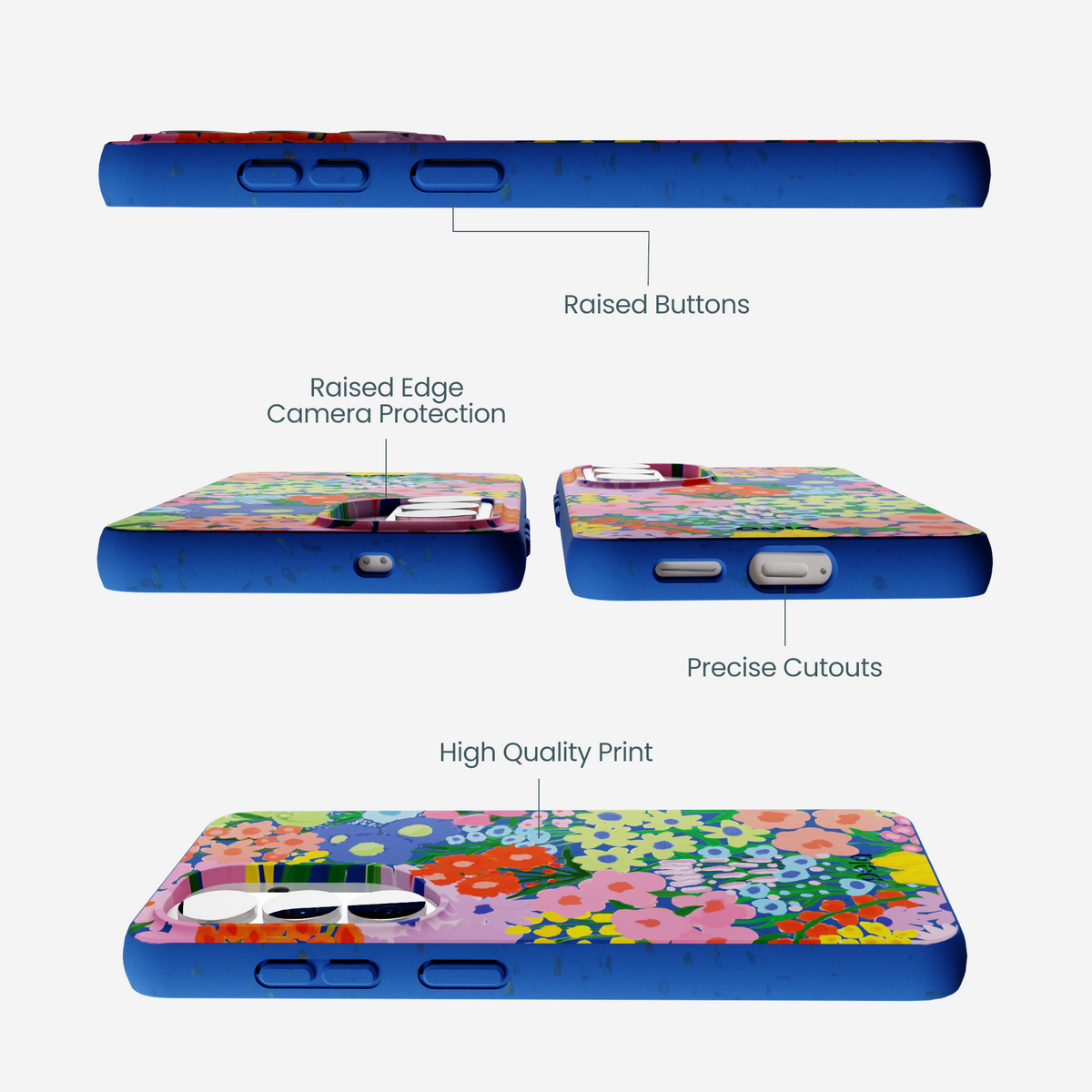 Electric Blue Painted Garden Samsung Galaxy S26 Case