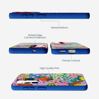 Electric Blue Painted Garden Samsung Galaxy S26 Case