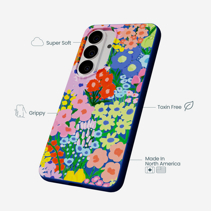 Electric Blue Painted Garden Samsung Galaxy S26 Case