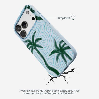 Powder Blue Palm Echo iPhone 17 Pro Case