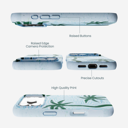 Powder Blue Palm Echo iPhone 17 Pro Case