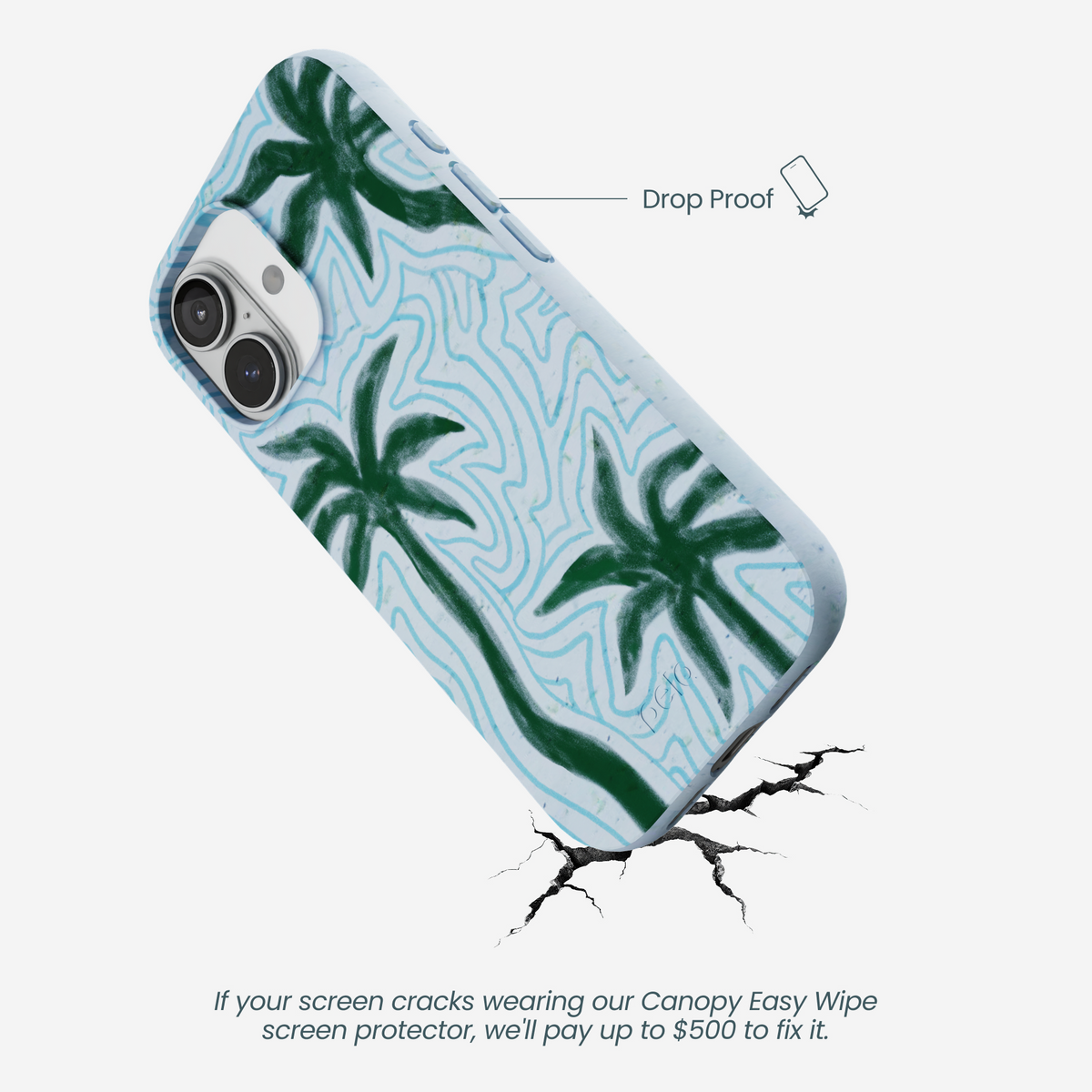 Powder Blue Palm Echo iPhone 17 Case