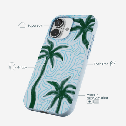 Powder Blue Palm Echo iPhone 17 Case