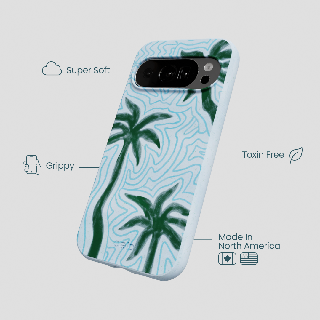 Powder Blue Palm Echo Google Pixel 10/10 Pro Case