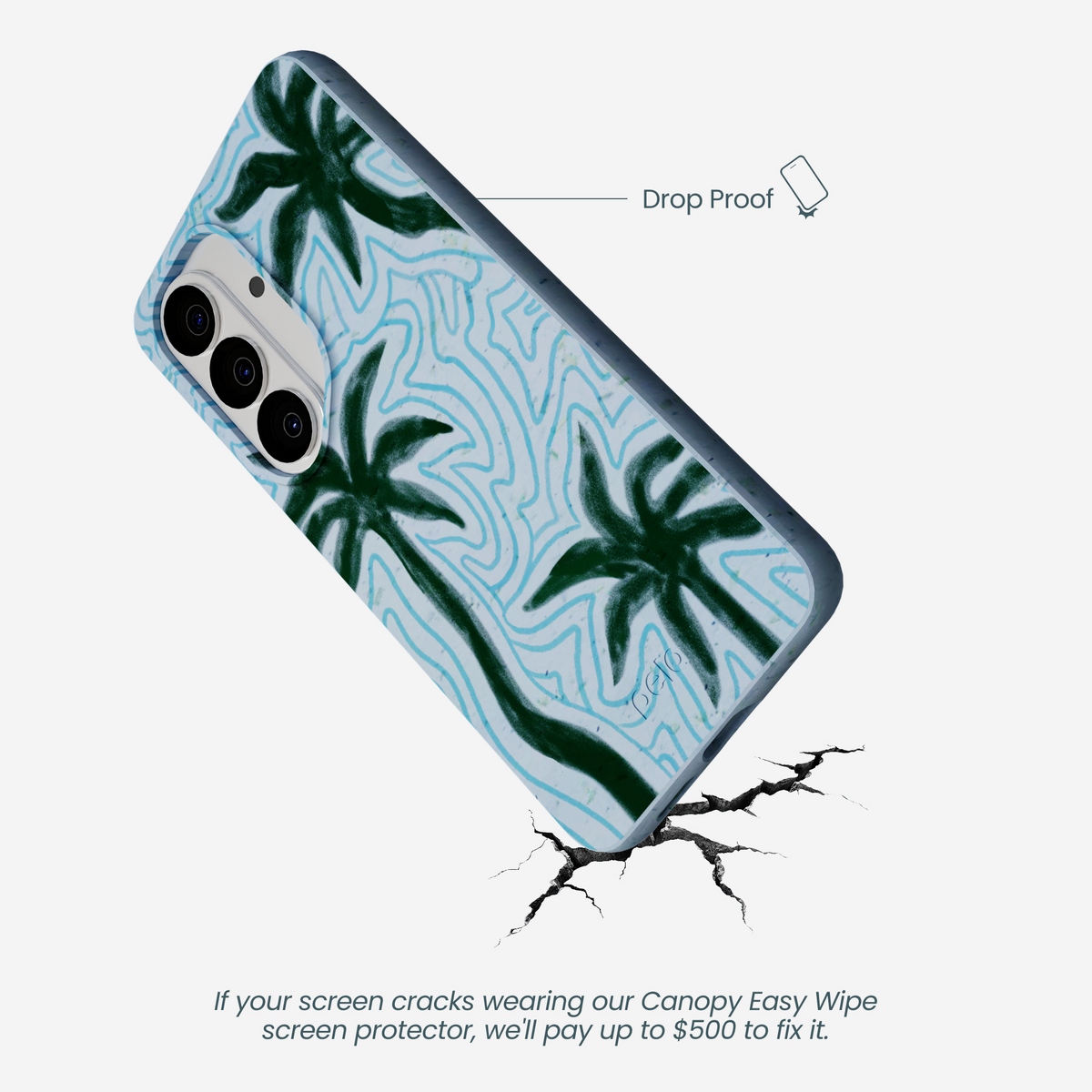 Powder Blue Palm Echo Samsung Galaxy S26 Case