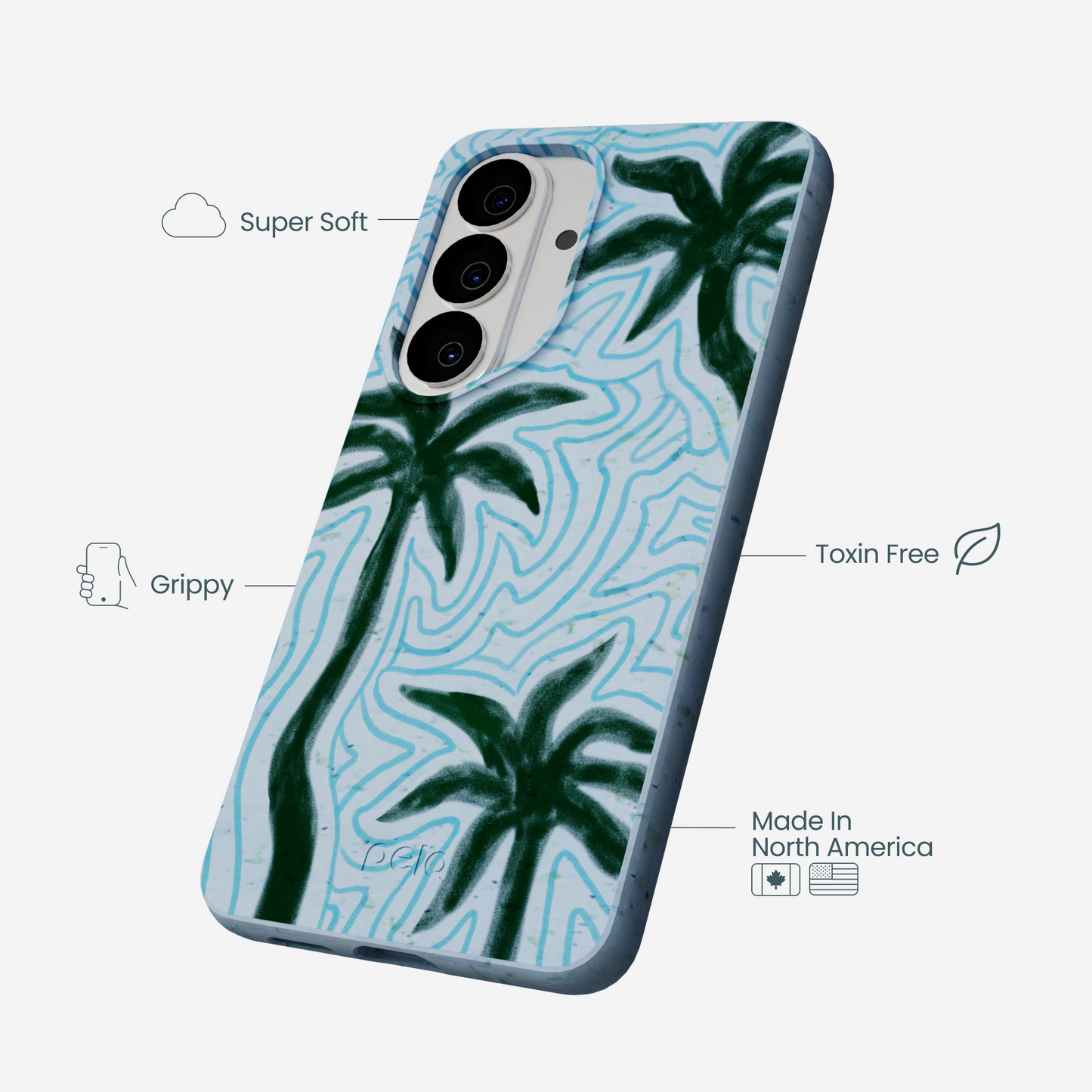 Powder Blue Palm Echo Samsung Galaxy S26 Case