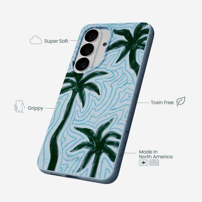 Powder Blue Palm Echo Samsung Galaxy S26 Case