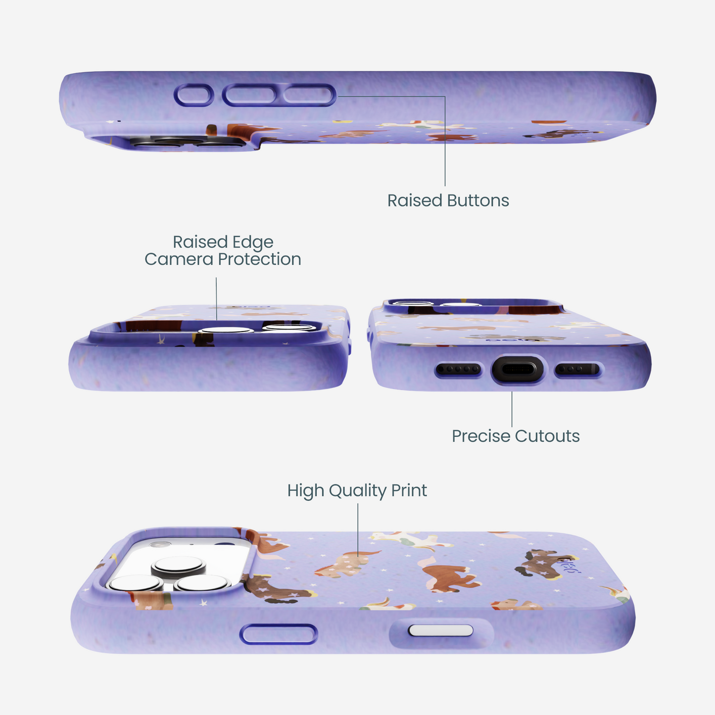 Lavender Pastel Ponies iPhone 17 Pro Case