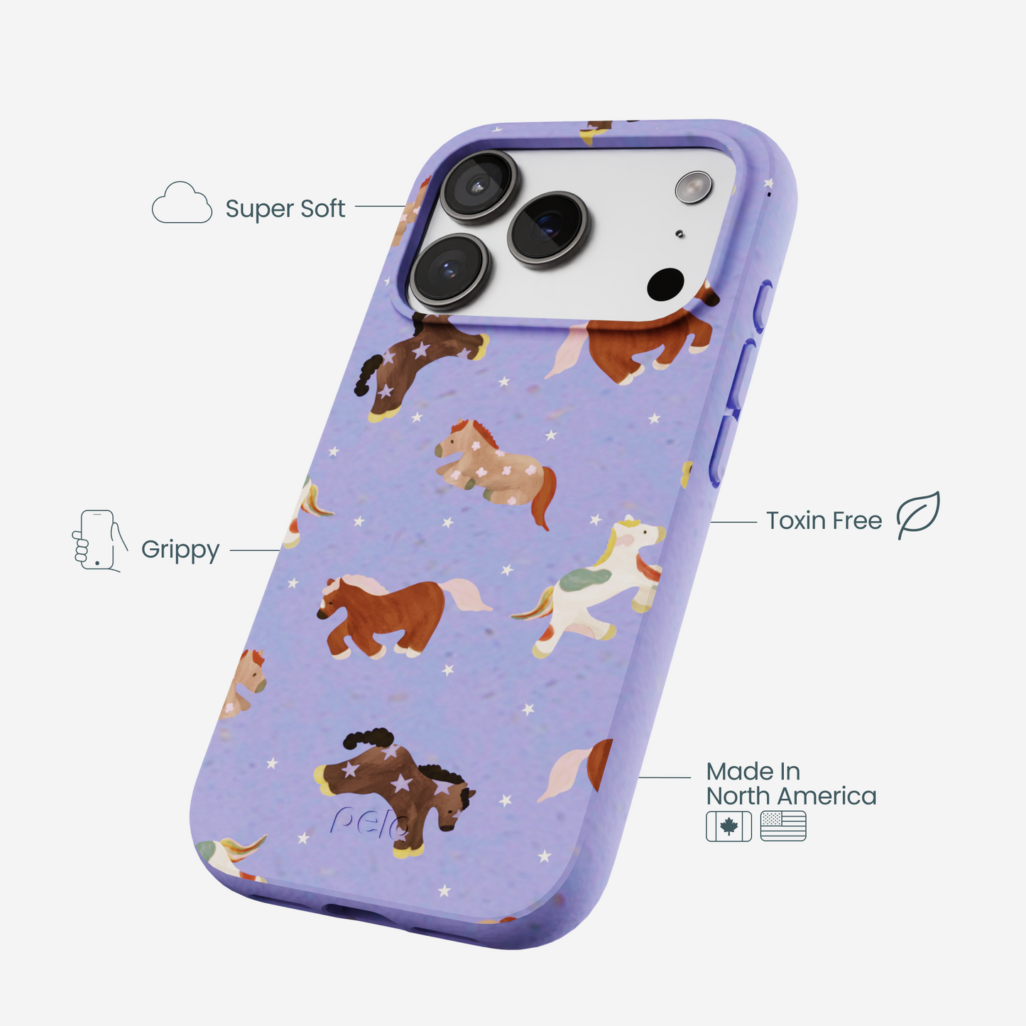 Lavender Pastel Ponies iPhone 17 Pro Case