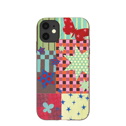 Chocolate Brown Patchwork Journal iPhone 11 Case