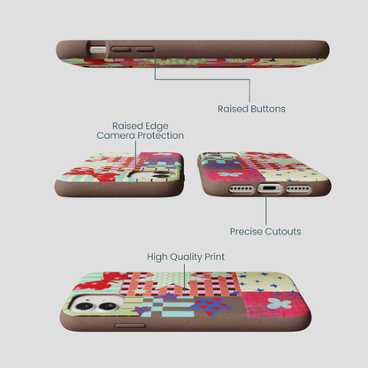 Chocolate Brown Patchwork Journal iPhone 11 Case