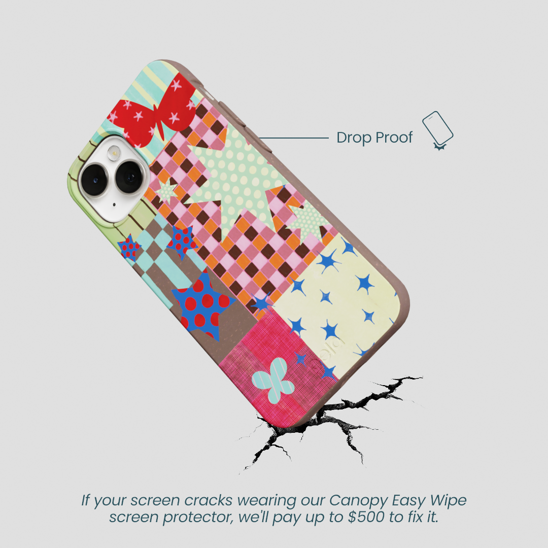 Chocolate Brown Patchwork Journal iPhone 13 Case