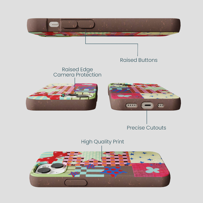 Chocolate Brown Patchwork Journal iPhone 13 Case