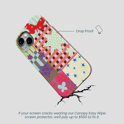 Chocolate Brown Patchwork Journal iPhone 14 Case