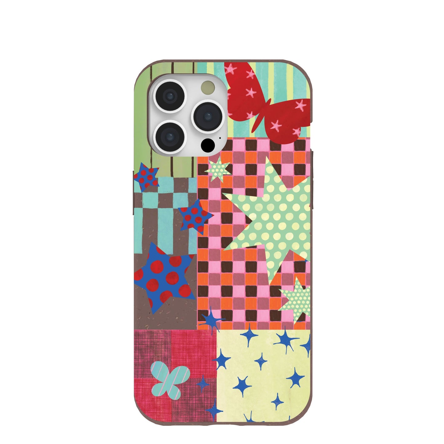 Chocolate Brown Patchwork Journal iPhone 15 Pro Max Case