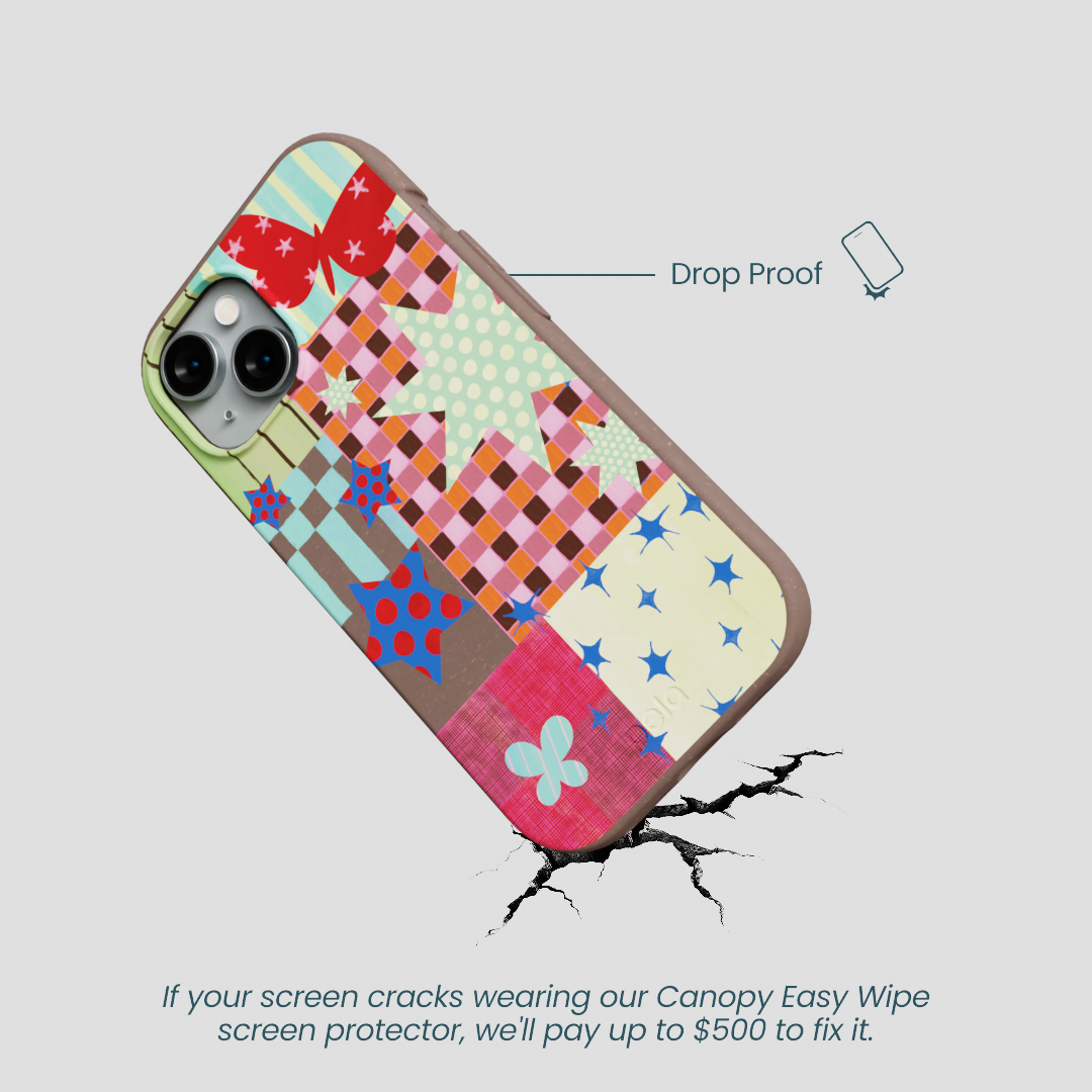 Chocolate Brown Patchwork Journal iPhone 15 Case