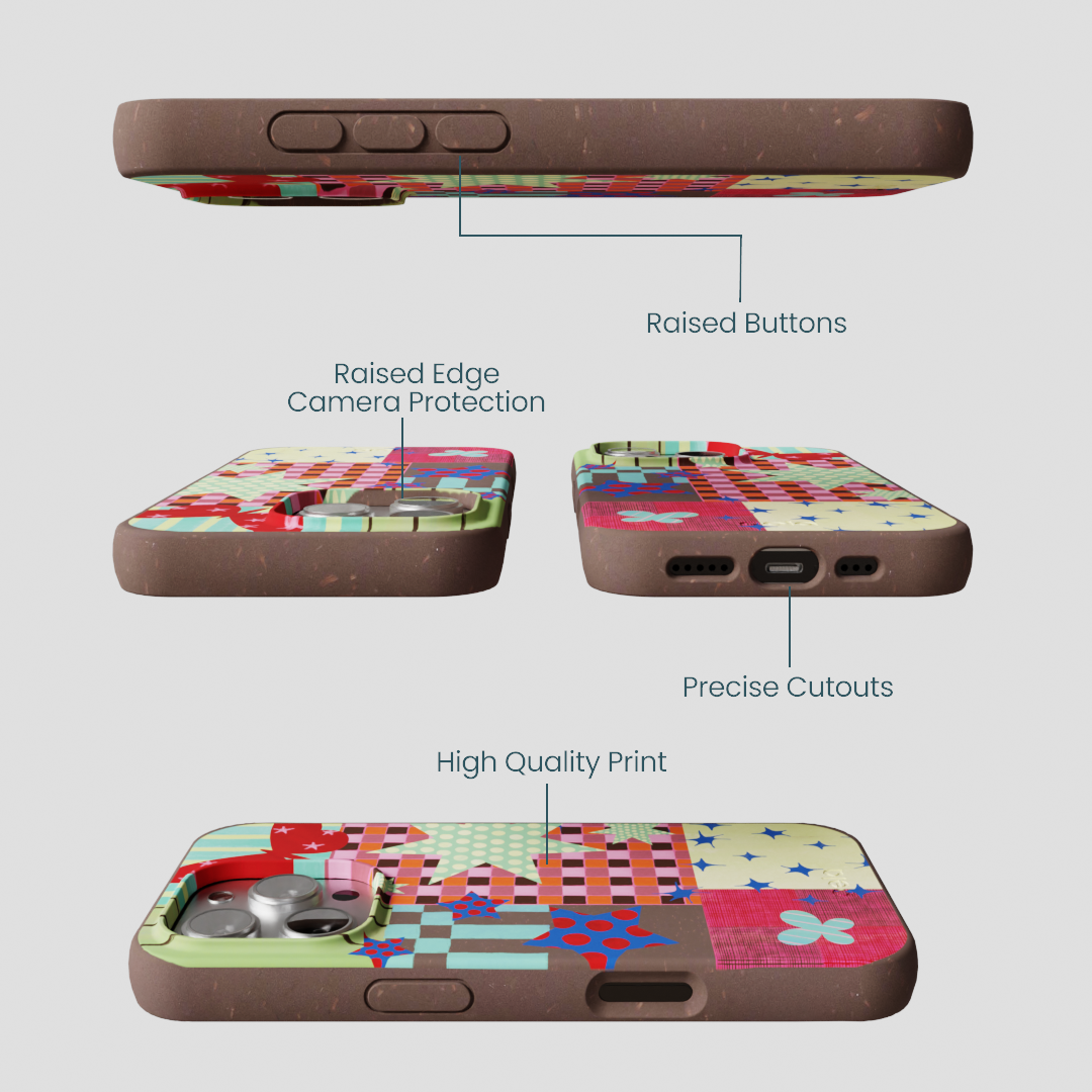 Chocolate Brown Patchwork Journal iPhone 16 Pro Case