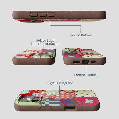 Chocolate Brown Patchwork Journal iPhone 16 Pro Case
