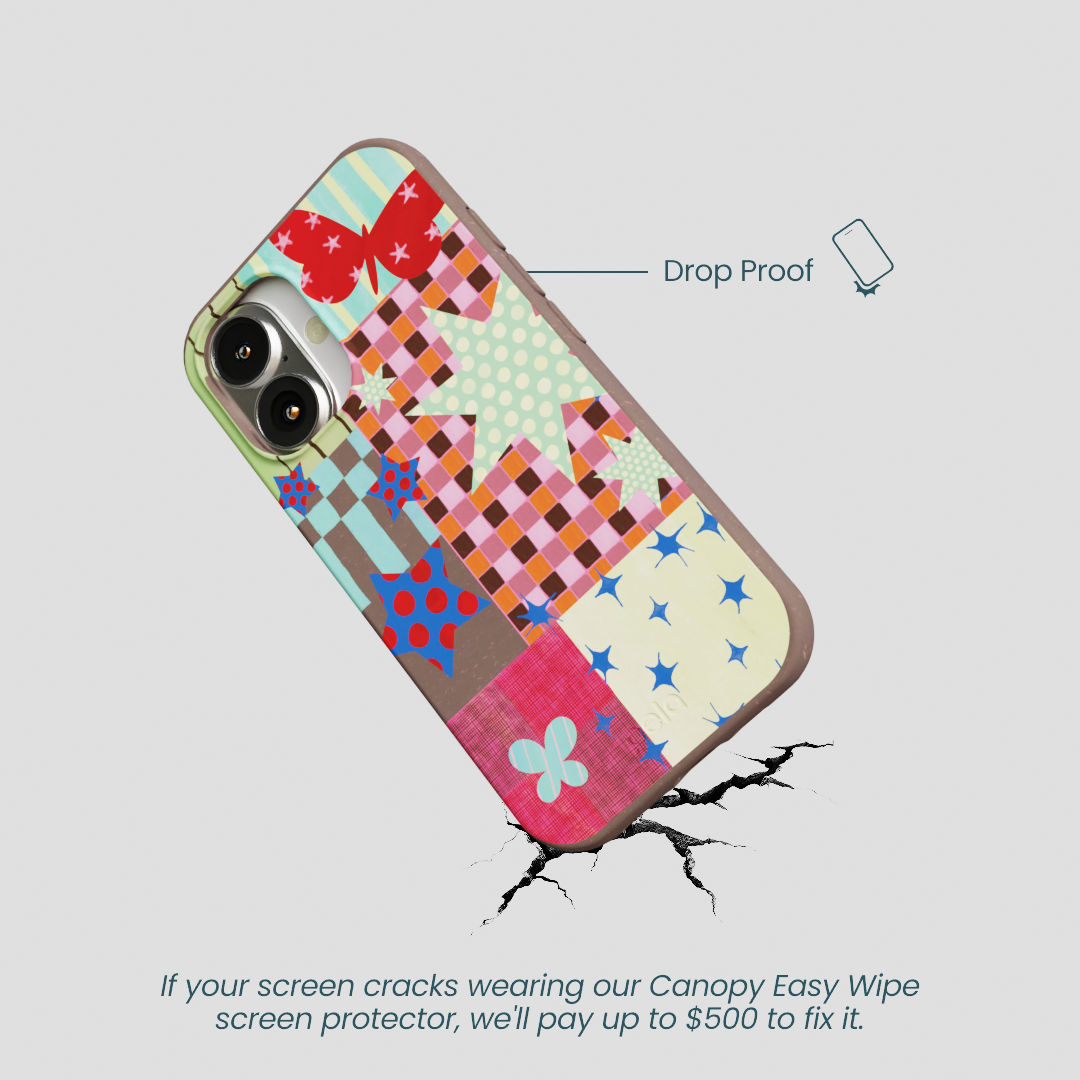 Chocolate Brown Patchwork Journal iPhone 16 Case