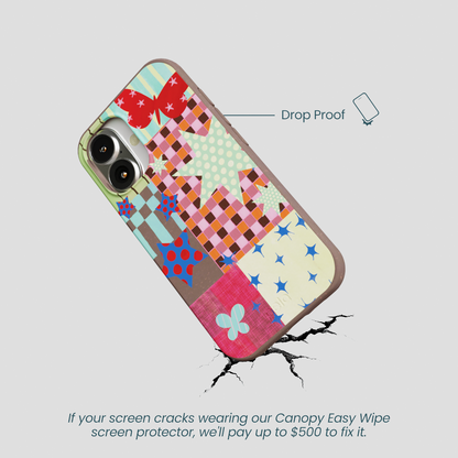 Chocolate Brown Patchwork Journal iPhone 16 Case