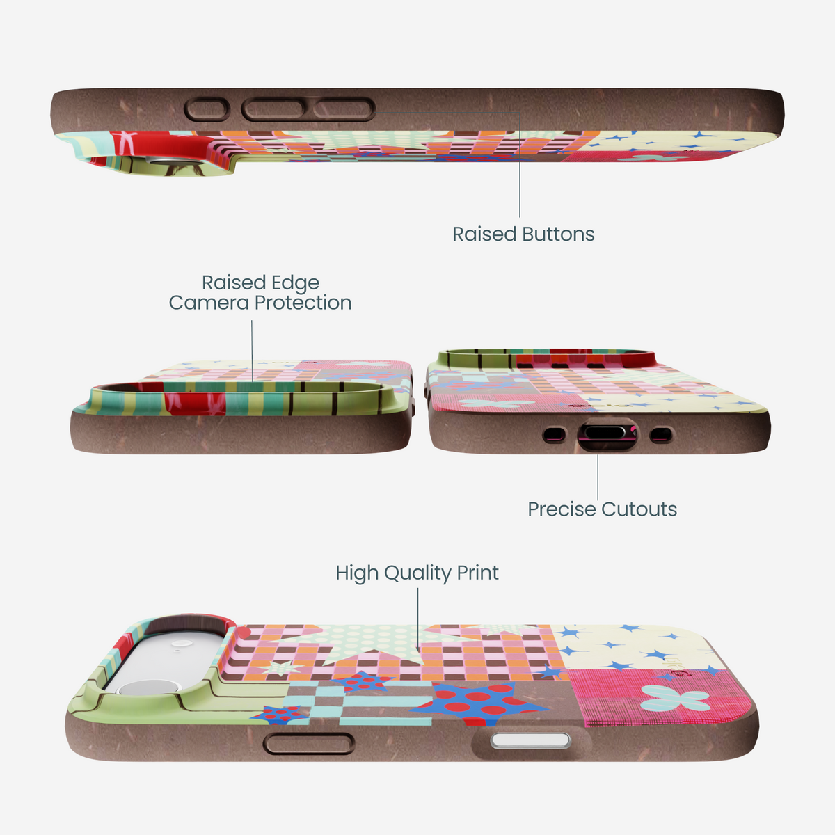 Chocolate Brown Patchwork Journal iPhone Air Case