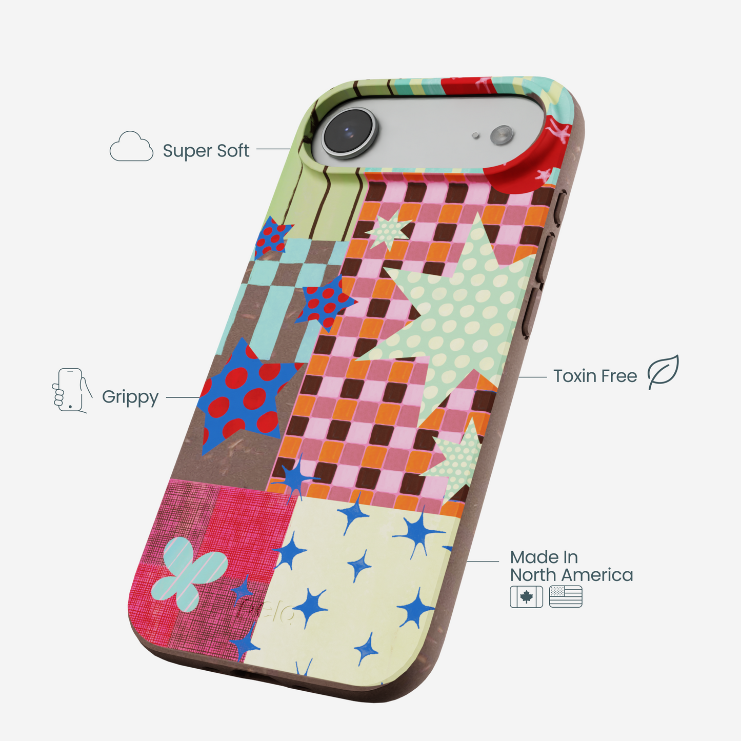 Chocolate Brown Patchwork Journal iPhone Air Case