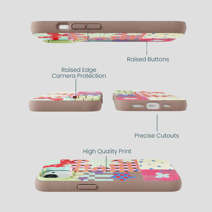 Chocolate Brown Patchwork Journal iPhone 16e/17e Case