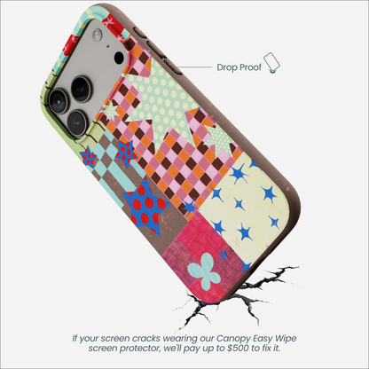 Chocolate Brown Patchwork Journal iPhone 17 Pro Max Case