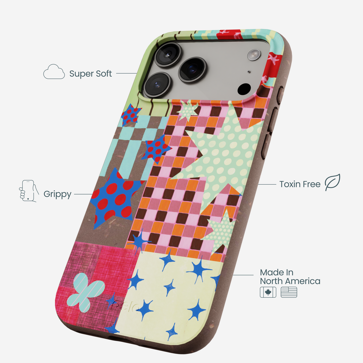 Chocolate Brown Patchwork Journal iPhone 17 Pro Max Case