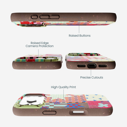Chocolate Brown Patchwork Journal iPhone 17 Pro Case