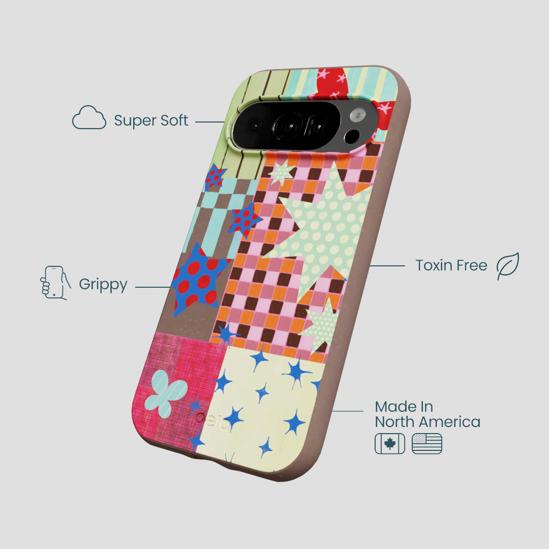 Chocolate Brown Patchwork Journal Google Pixel 10/10 Pro Case