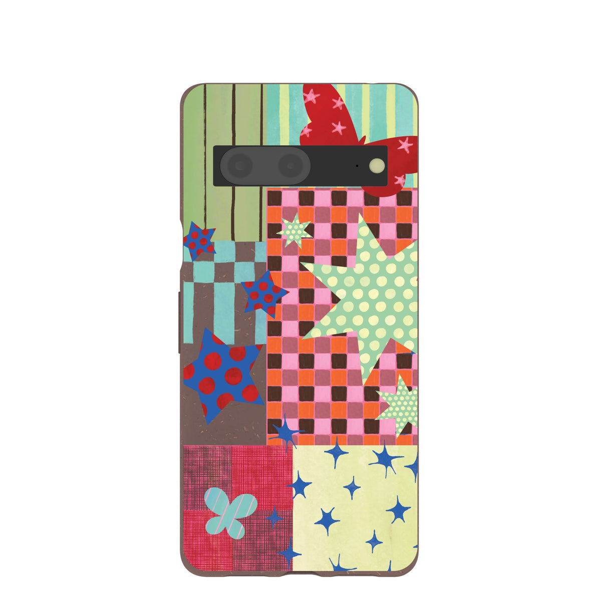 Chocolate Brown Patchwork Journal Google Pixel 7 Case