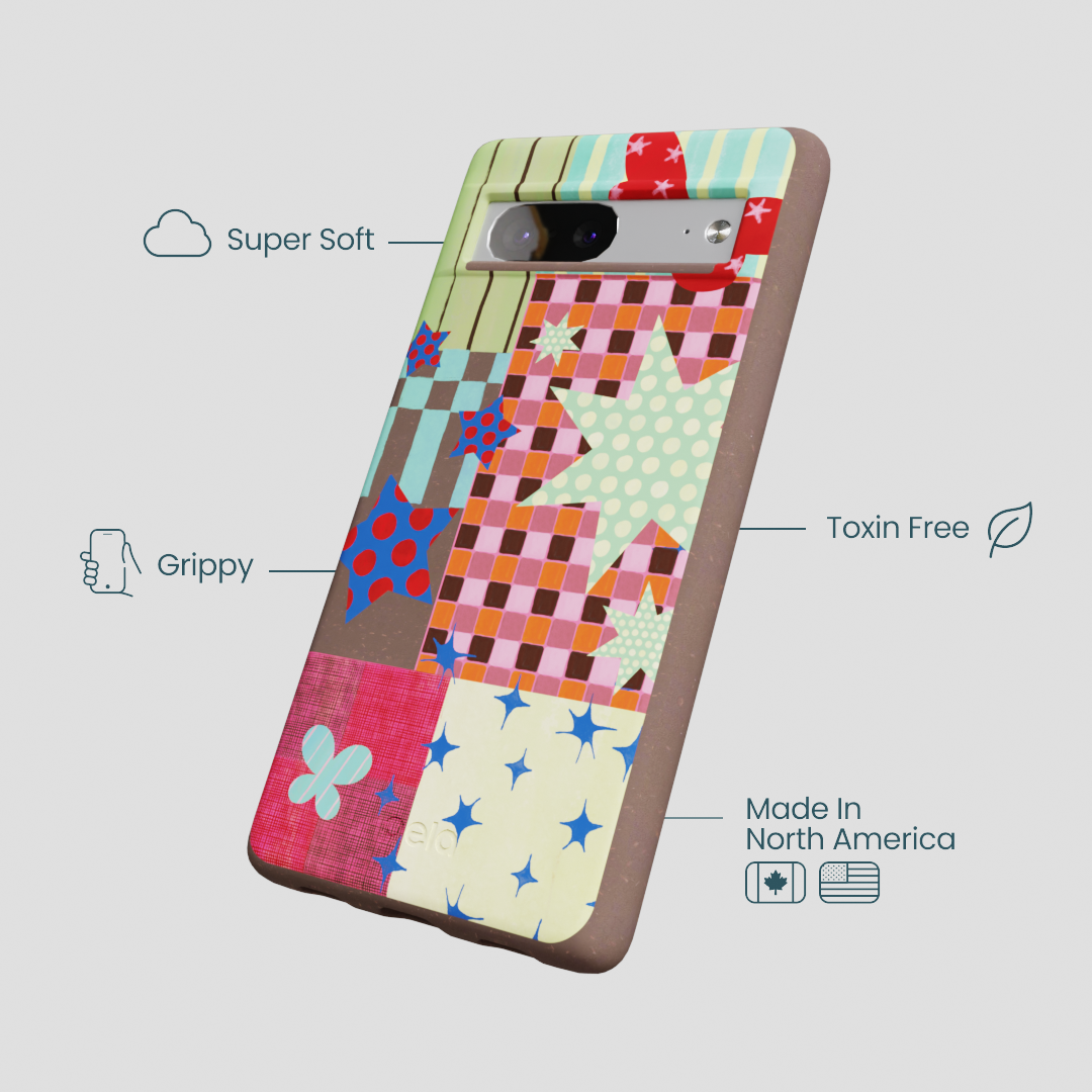 Chocolate Brown Patchwork Journal Google Pixel 7 Case