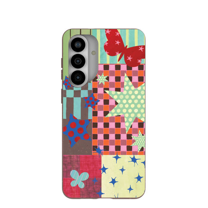 Chocolate Brown Patchwork Journal Samsung Galaxy S26+(Plus) Case
