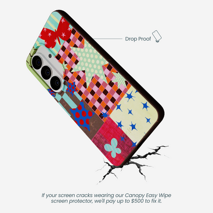 Chocolate Brown Patchwork Journal Samsung Galaxy S26 Case