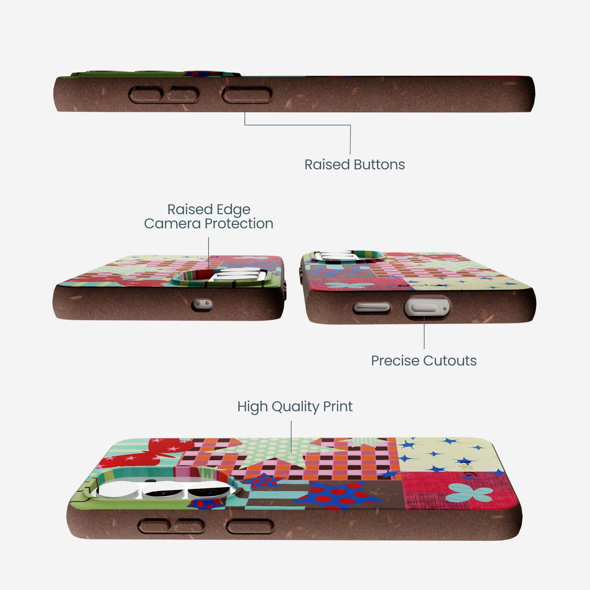 Chocolate Brown Patchwork Journal Samsung Galaxy S26 Case