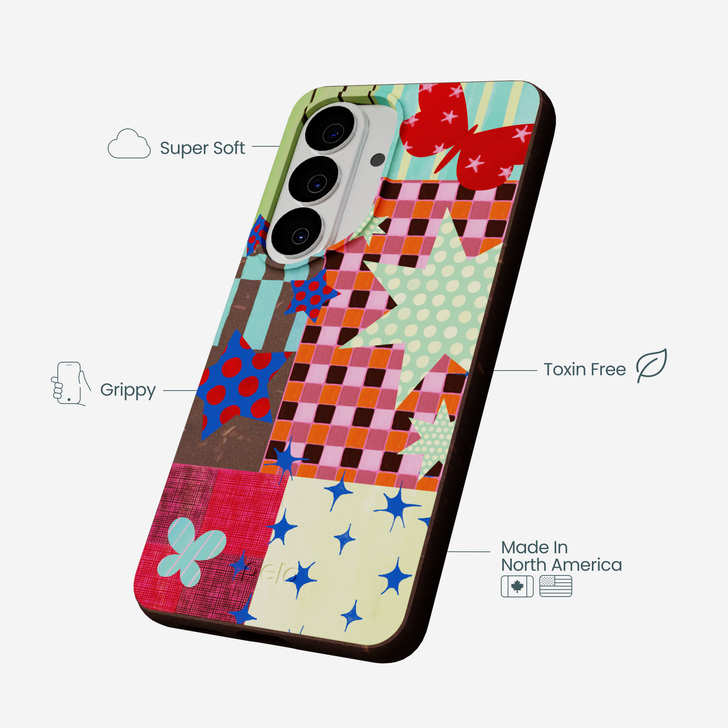 Chocolate Brown Patchwork Journal Samsung Galaxy S26 Case