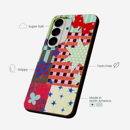 Chocolate Brown Patchwork Journal Samsung Galaxy S26 Case