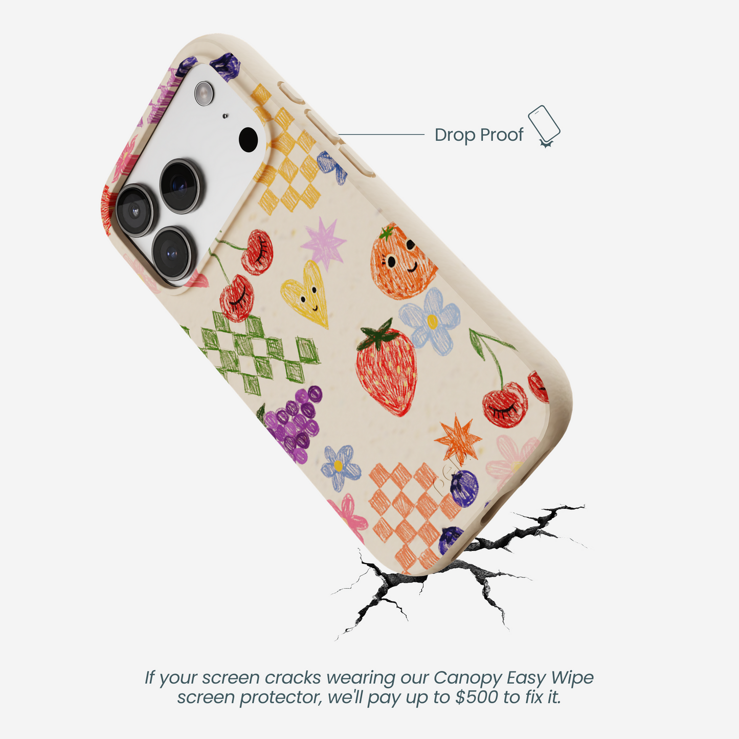Seashell Pencil Doodles iPhone 17 Pro Case