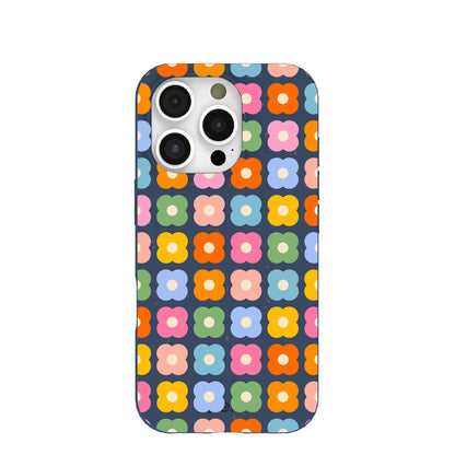 Navy Blue Petal Pop iPhone 16 Pro Case