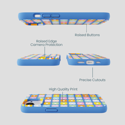 Electric Blue Petal Pop iPhone 16e/17e Case
