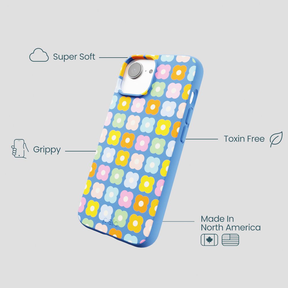 Electric Blue Petal Pop iPhone 16e/17e Case