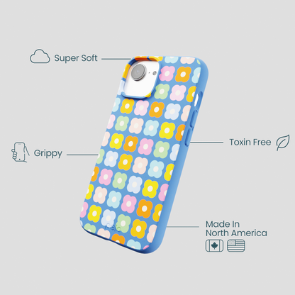 Electric Blue Petal Pop iPhone 16e/17e Case