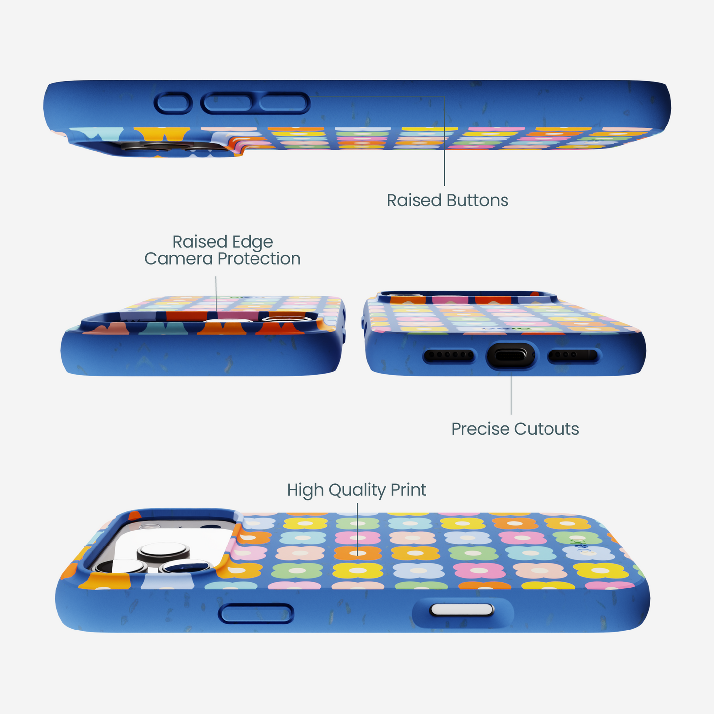 Electric Blue Petal Pop iPhone 17 Pro Max Case