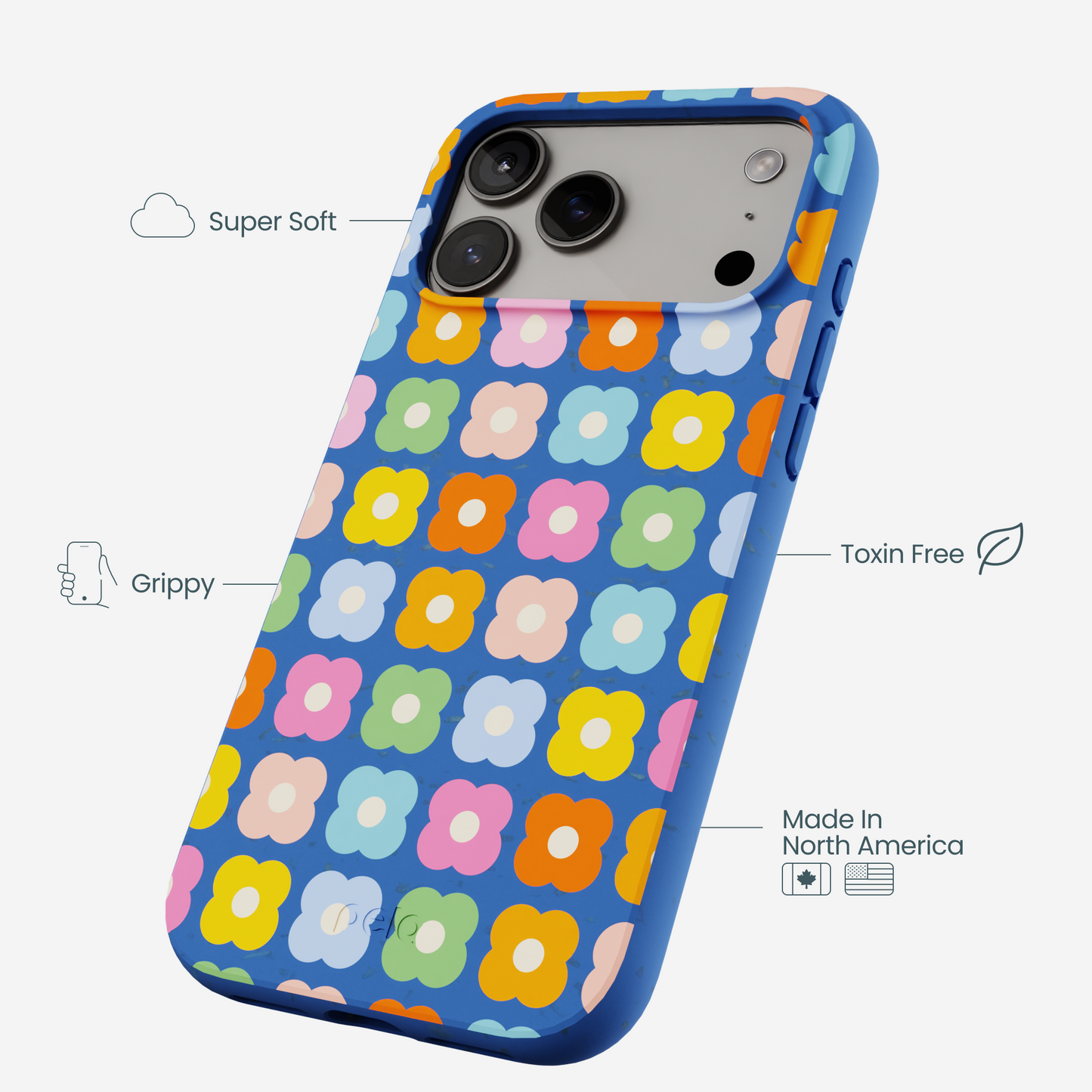 Electric Blue Petal Pop iPhone 17 Pro Max Case