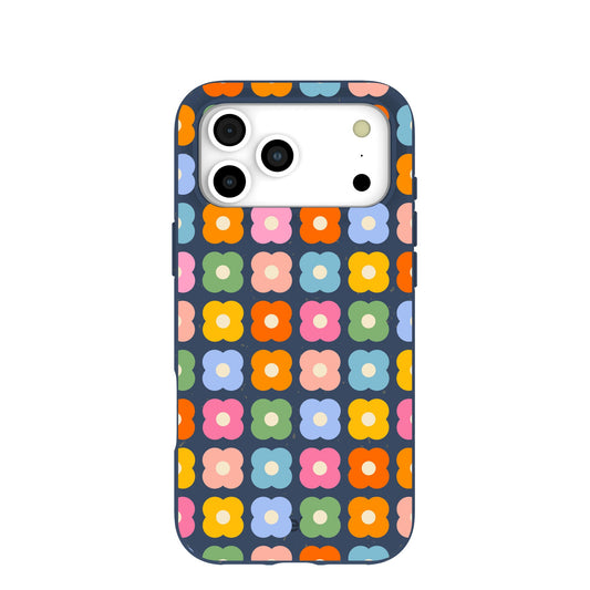 Navy Blue Petal Pop iPhone 17 Pro Max Case