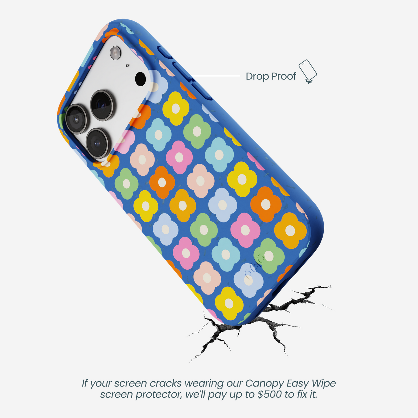 Electric Blue Petal Pop iPhone 17 Pro Case