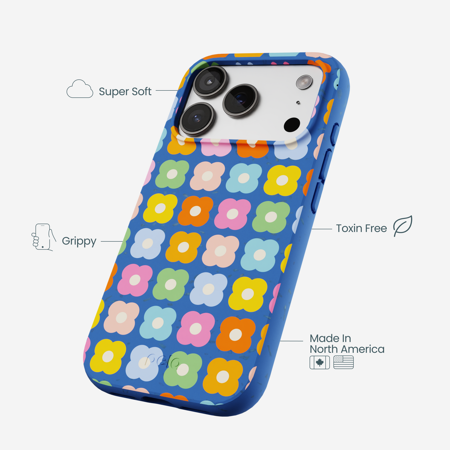 Electric Blue Petal Pop iPhone 17 Pro Case
